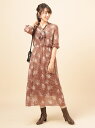 【SALE/50%OFF】DOUX ARCHIVES ボウタイロングワンピース ドゥアルシーヴ ワンピース シャツワンピース ブラウン ブラック【送料無料】