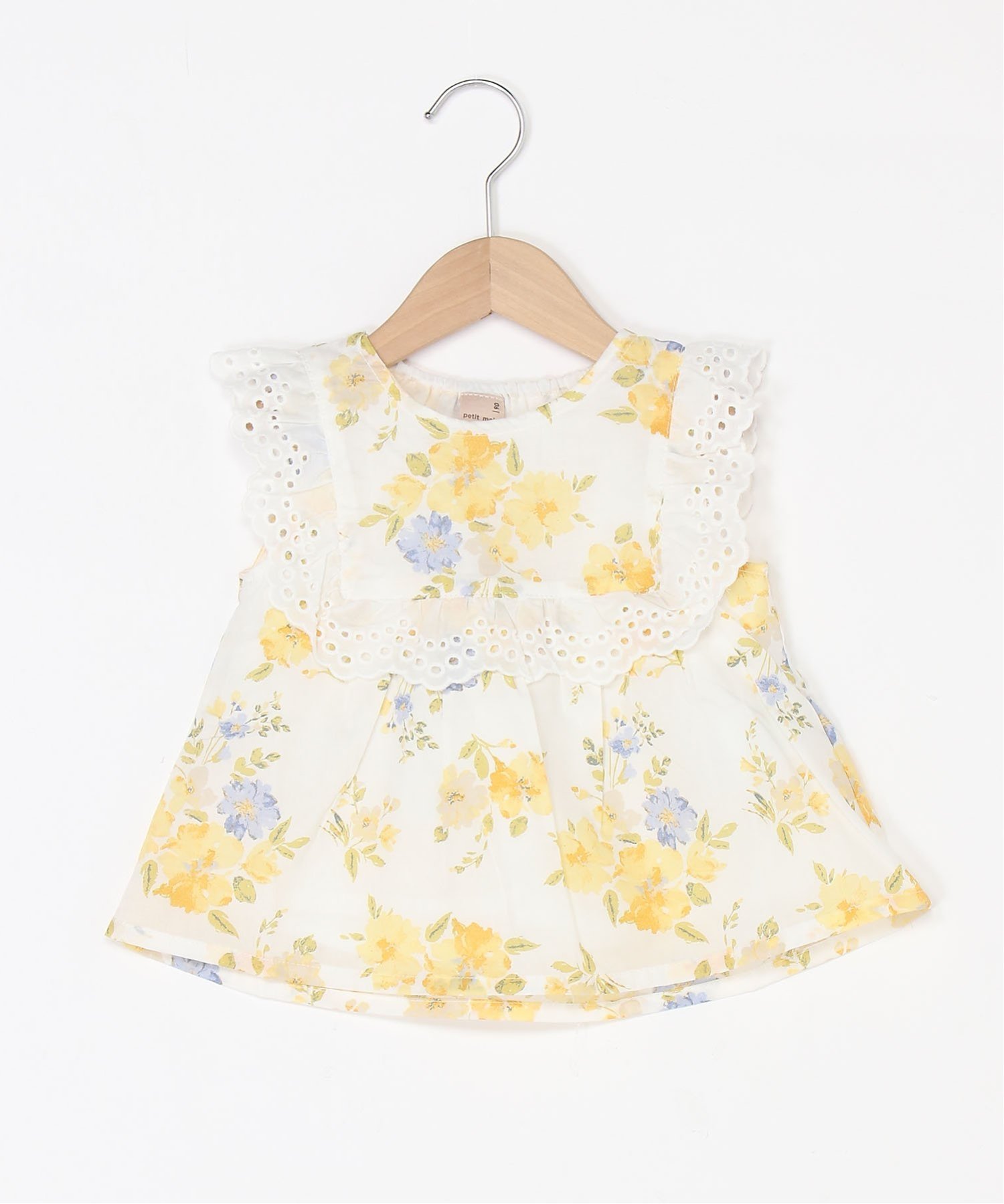 petit main 【リンク】スクエアレース花ブラウス ナルミヤオンライン トップス シャツ・ブラウス イエロー ピンクのサムネイル