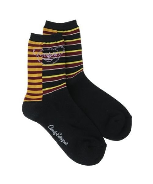 楽天Rakuten FashionCandy Stripper （U）CHAOS BEAR BORDER SOCKS キャンディストリッパー 靴下・レッグウェア 靴下 ブラック ブルー