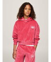 【SALE/50%OFF】TOMMY HILFIGER GIRLS スクリプトベロアパーカー トミーヒルフィガー トップス スウェット・トレーナー ピンク【送料...