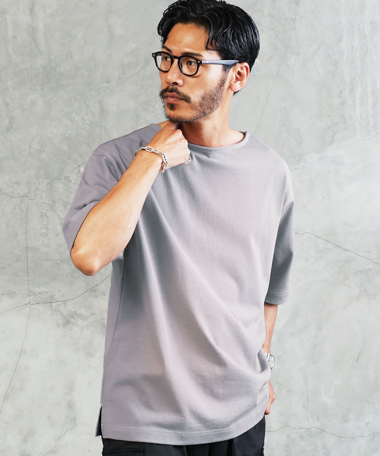JIGGYS SHOP SELECT ヘビーオンス 5分袖 バスクシャツ Tシャツ 綿100 26SS ジギーズショップ トップス カットソー・Tシャツ ホワイト ブラック ネイビー