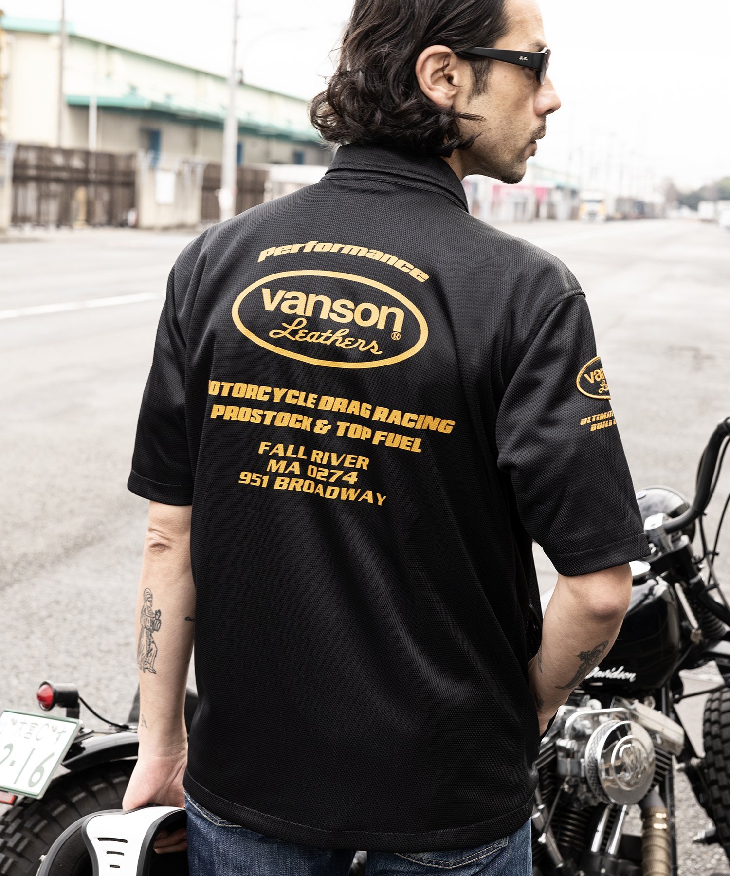 Vanson Leathers MESH WORK SHIRT バンソンレザーズ トップス シャツ・ブラウス ブラック【送料無料】