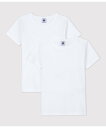 PETIT BATEAU ホワイト半袖Tシャツ2枚組 プチバトー インナー・ルームウェア その他のインナー・ルームウェア