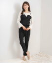【SALE/70%OFF】Noela コルセット付ストレートパンツ ノエラ パンツ その他のパンツ ベージュ ブラック【送料無料】