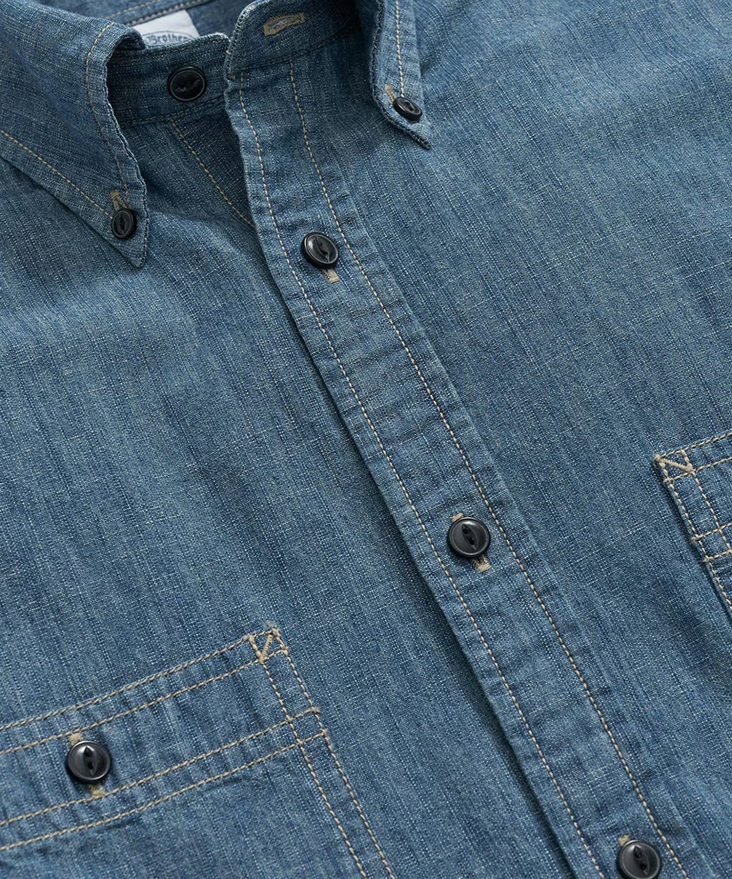 BROOKS BROTHERS コットン アートスクール インディゴシャンブレーシャツ Regular Fit ブルックス ブラザーズ トップス シャツ・ブラウス ブルー【送料無料】