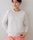 【SALE/60%OFF】INDIVI 春SALE!【洗える/コットン混】ふくれジャカードニット インディヴィ トップス ニット グリーン ホワイト ブラック【...