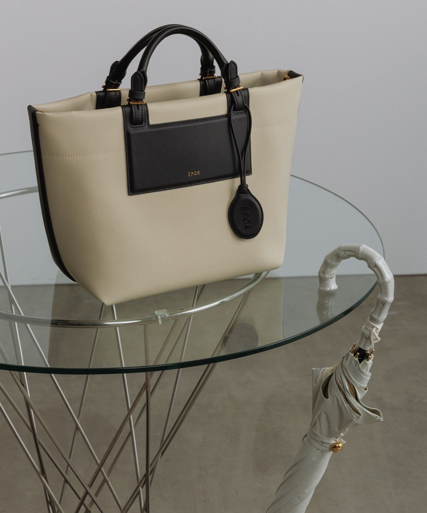 ROPE' 【E'POR】【撥水加工・超軽量】 BOAT BAG Medium【25AW】 ロペ バッグ トートバッグ ベージュ ブラック【送料無料】のサムネイル