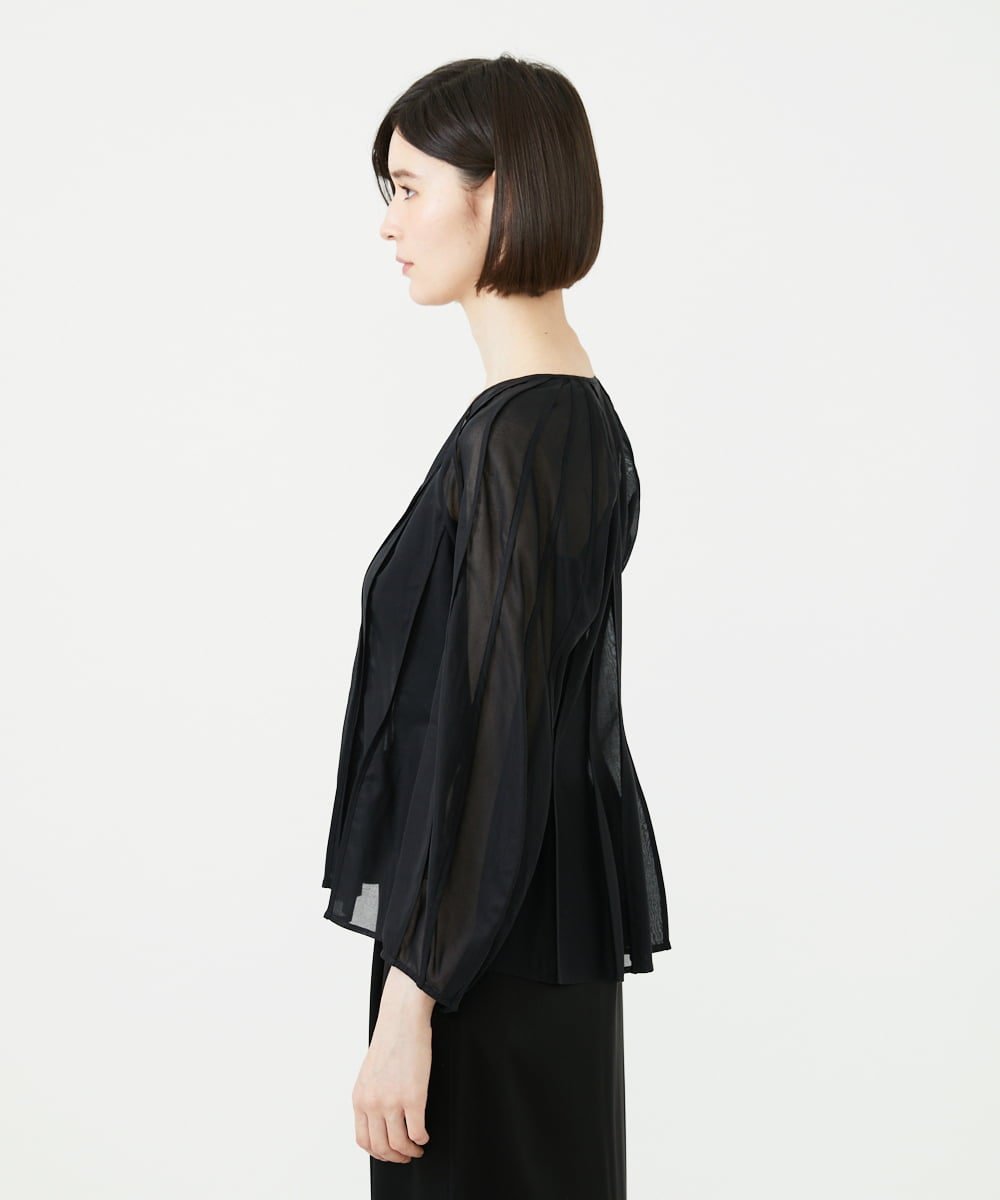 Sybilla シアーパイピングブラウス シビラ トップス シャツ・ブラウス ブラック