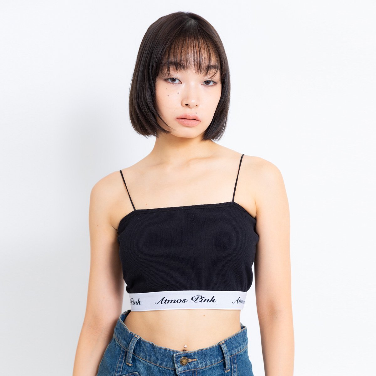 atmos pink atmos pink Basic inner wear mid BLACK アトモス トップス ノースリーブ・タンクトップ ブラック【送料無料】