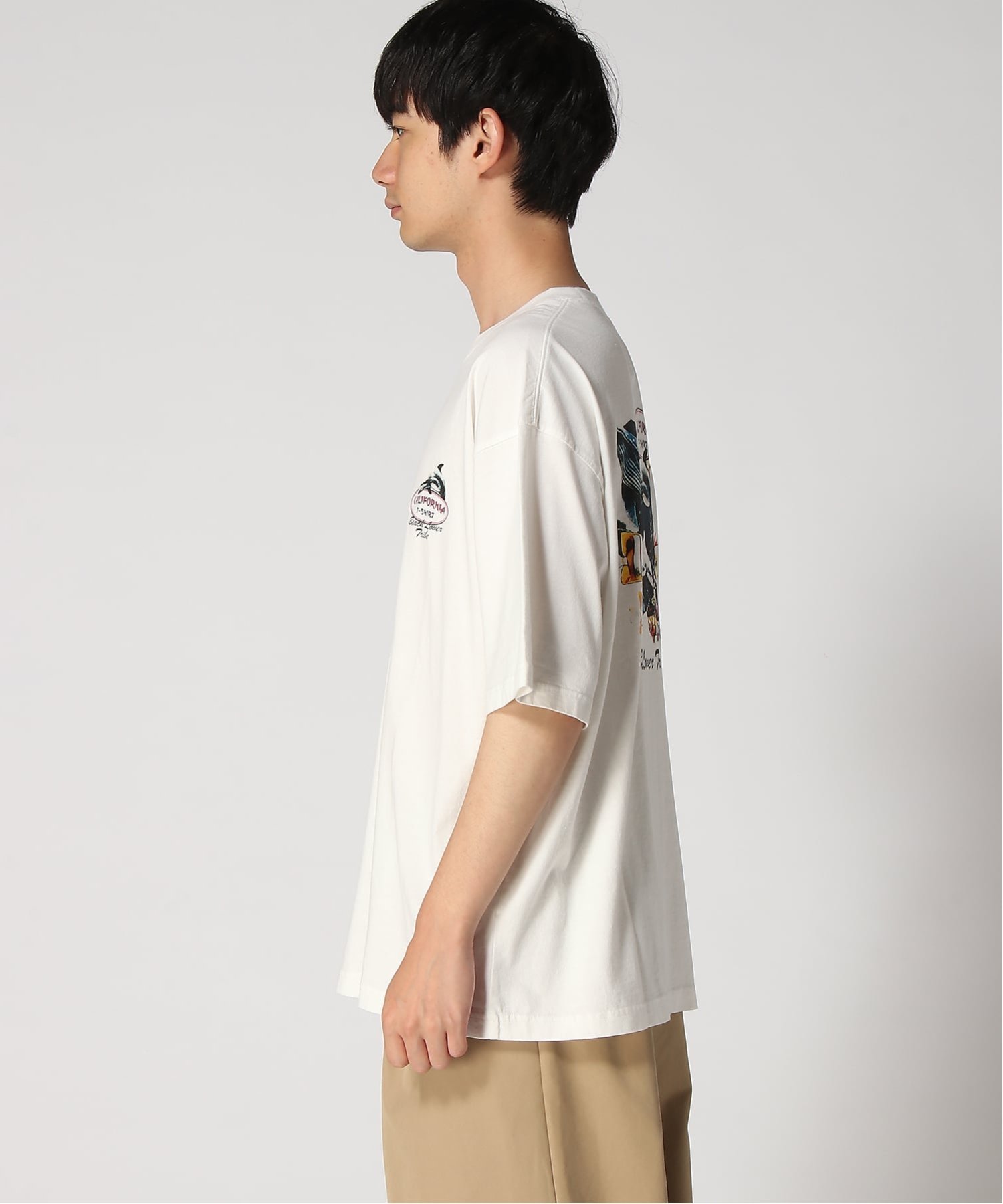 CALIFORNIA T-SHIRTS CALIFORNIA T-SHIRTS/(U)プリント S/S BIG TEE フララニハワイ トップス カットソー・Tシャツ グリーン ホワイト