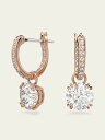 スワロフスキー ピアス（レディース） SWAROVSKI 【公式】【スワロフスキー】Constella ドロップピアス, ラウンドカット, ホワイト, ローズゴールドトーン・プレーティング スワロフスキー アクセサリー・腕時計 ピアス ホワイト【送料無料】