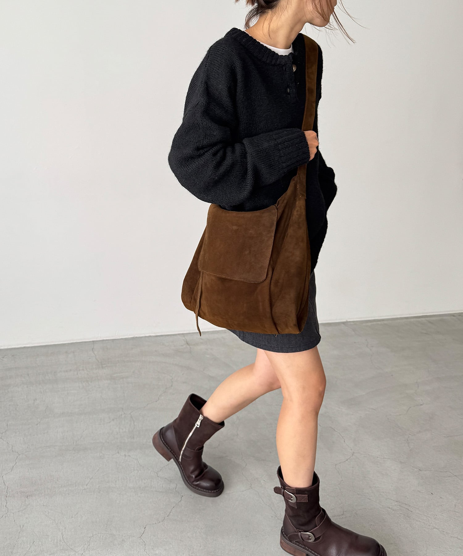 Pt Pt(ピーティー) スウェードショルダーBAG キャナルジーン バッグ ショルダーバッグ ブラウン【送料無料】のサムネイル