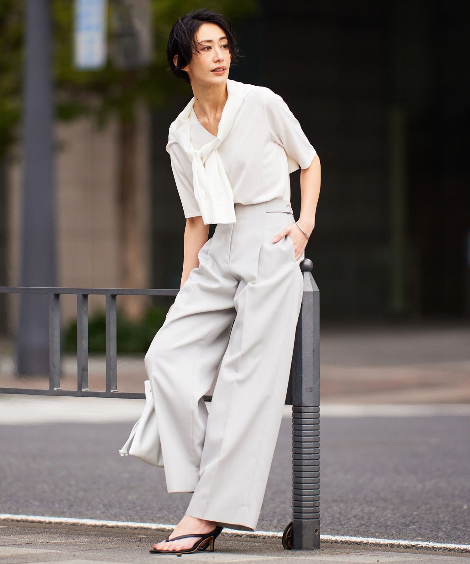 ICB L 【洗える】ドライギャバ ワイドグルカパンツ アイシービー パンツ その他のパンツ ブラック