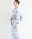 【SALE/50%OFF】SOUBIEN 浴衣2点セット レディース (浴衣+帯) ソウビエン 着物・浴衣・和装小物 浴衣 グリーン ホワイト【送料無料】