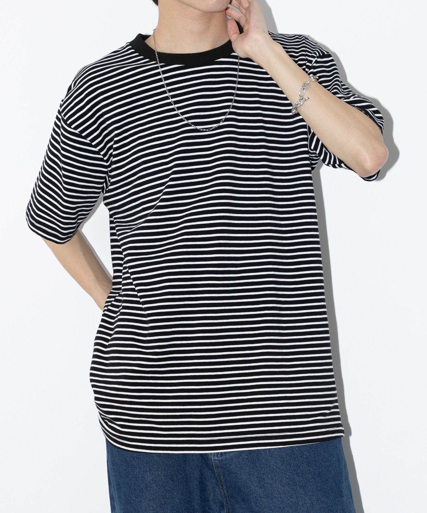 【SALE/82%OFF】SETUP7 SETUP7/半袖 ボーダーオーバーサイズロングスリーブTシャツ SCCH364 セットアップセブン トップス カットソ...