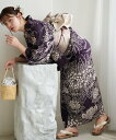 utatane utatane*注染工房 浴衣3点セット 先染めベージュ 濃紫に大輪の菊 ウタタネ 着物・浴衣・和装小物 浴衣 ベージュ【送料無料】