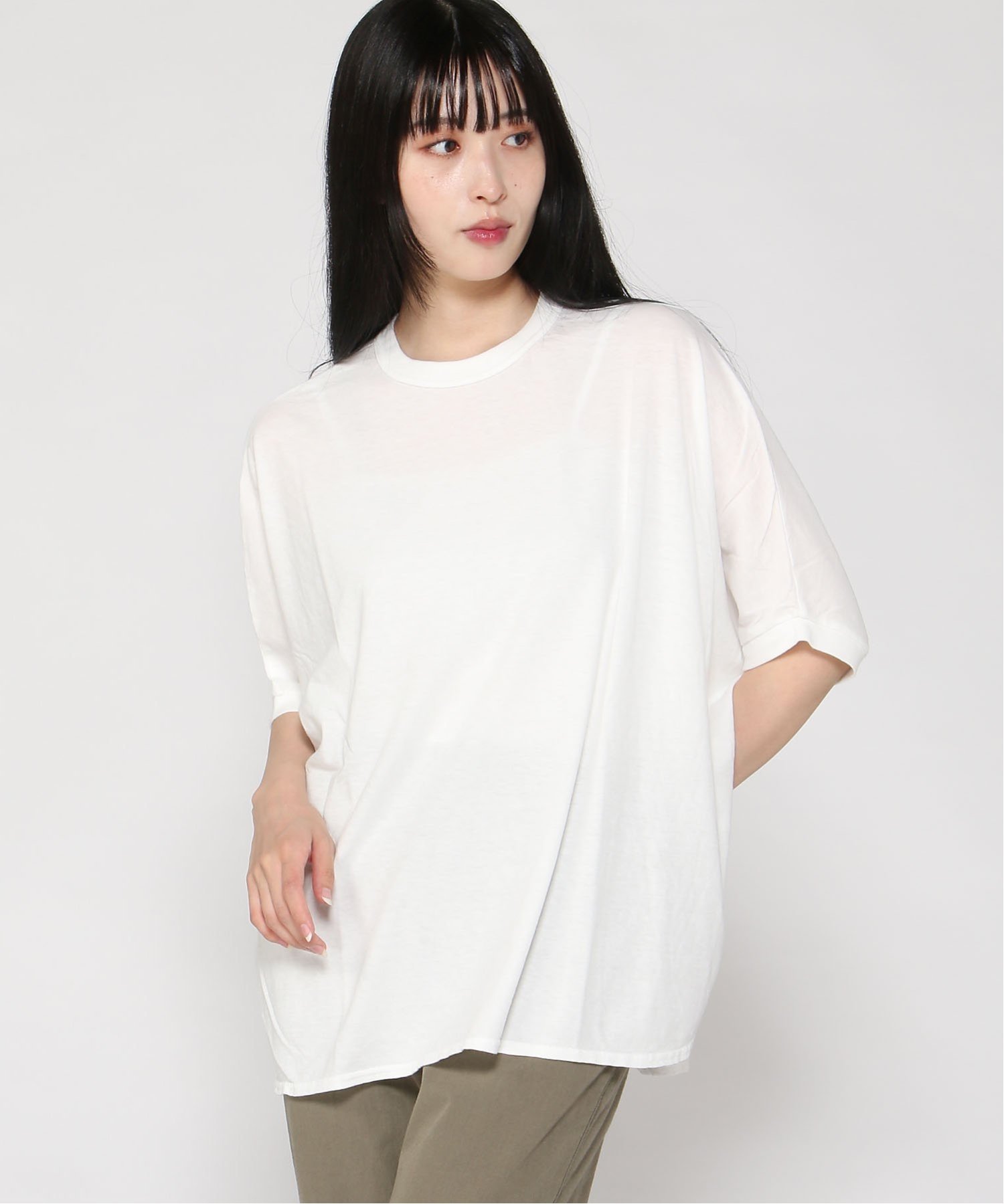 pas de calais pas de calais ハーフタンギスアスペロ綿天竺 ワイドプルオーバー パドカレ トップス カットソー・Tシャツ ネイビー ホワイト ブルー グリーン