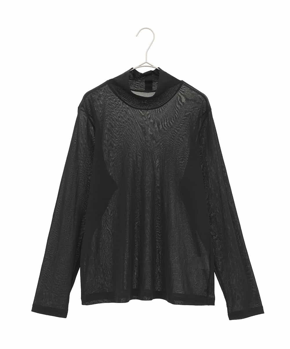 HIROKO BIS GRANDE 【大きいサイズ】シアーハイネックカットソー /洗濯機で洗える ヒロコ ビス グランデ トップス カットソー・Tシャツ ネイビー ブラック