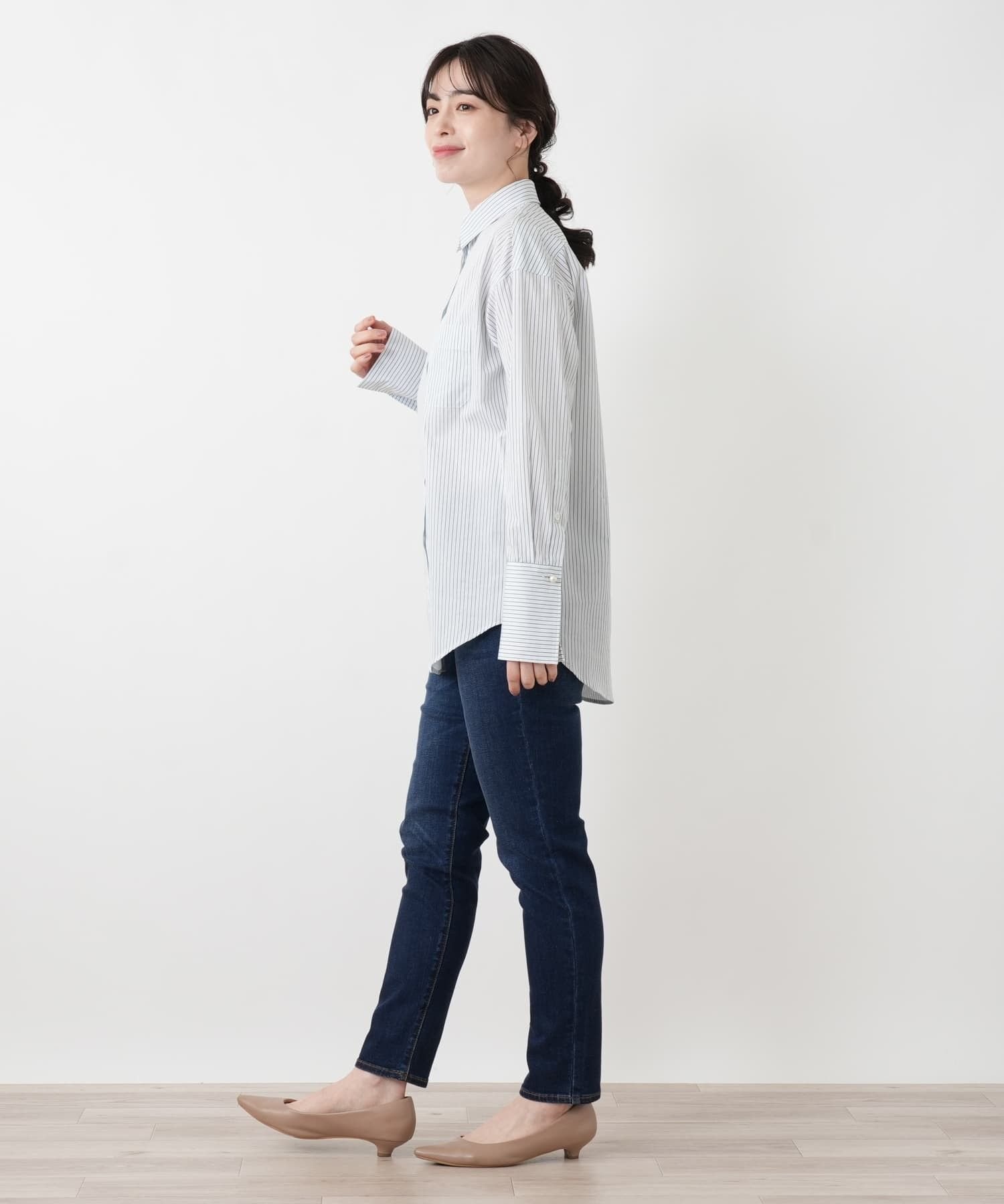 Leilian スリムデニムパンツ【L JEANS】 レリアン パンツ ジーンズ・デニムパンツ ブルー