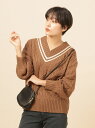 【SALE/50%OFF】DOUX ARCHIVES チルデンセーター ドゥアルシーヴ ニット 長袖ニット ブラウン ネイビー