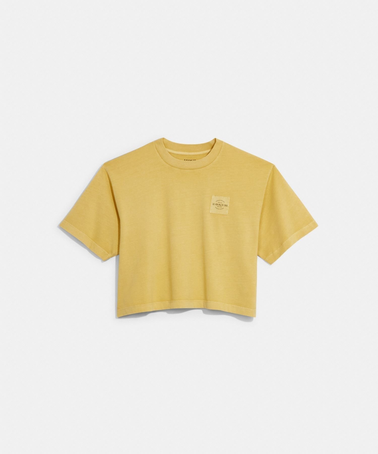 【SALE／70%OFF】COACH OUTLET ガーメント ダイ クロップド Tシャツ コーチ　アウトレット トップス カットソー・Tシャツ イエロー【送料無料】のサムネイル