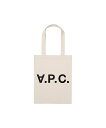 A.P.C. Laure ブラックロゴトートバッグ アー・ぺー・セー バッグ トートバッグ ホワイト【送料無料】