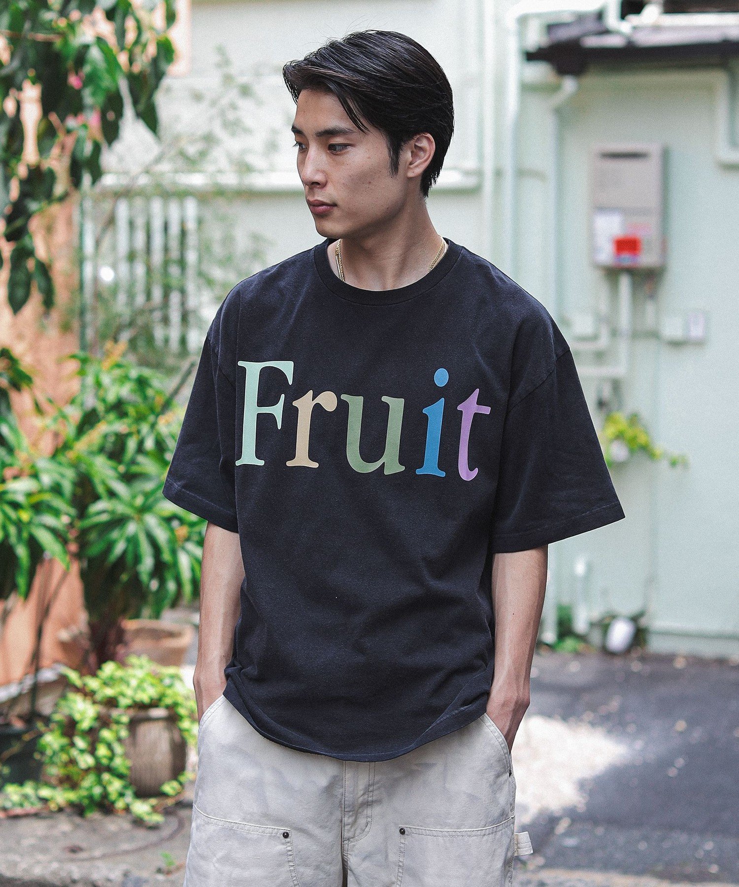 【SALE／30%OFF】BEAMS T FRUIT OF THE LOOM / Fade Print T-Shirt ビームスT トップス カットソー・Tシャツ ブラック ネイビー【送料無料】