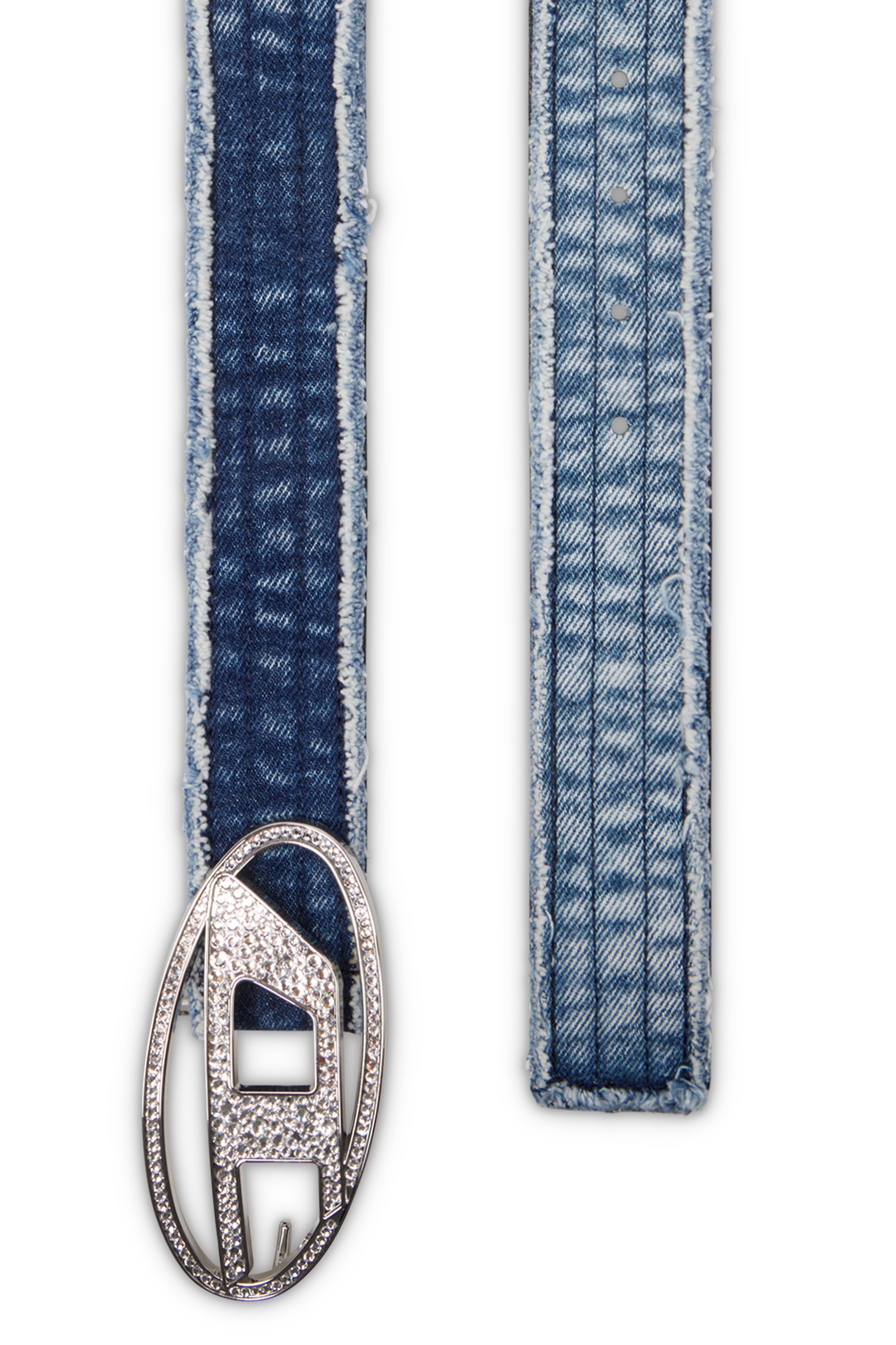 ウィメンズ ベルト OVAL D LOGO B-1DR STRASS ディーゼル ファッション雑貨 ベルト ブルー
