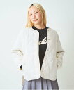 【SALE/50%OFF】LUKU nari ナイロンキルティングブルゾン ナルミヤオンライン ジャケット・アウター ブルゾン・ジャンパー ホワイト ブラウン