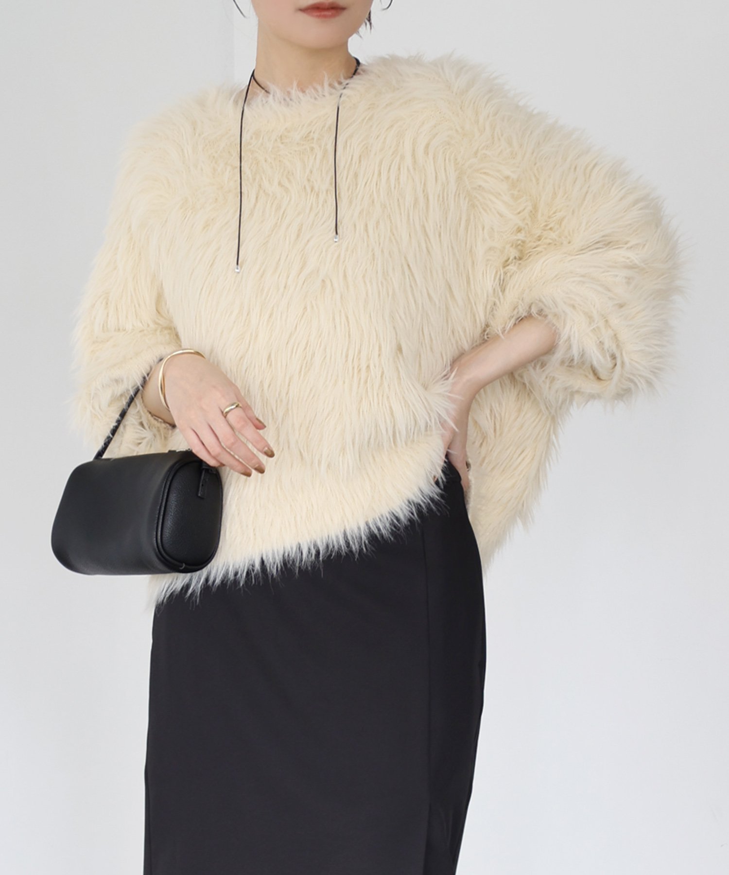 Freesia フェザーヤーン 起毛 ニット トップス Freesia フリージア アンドミー トップス ニット グレー ベージュ【送料無料】のサムネイル