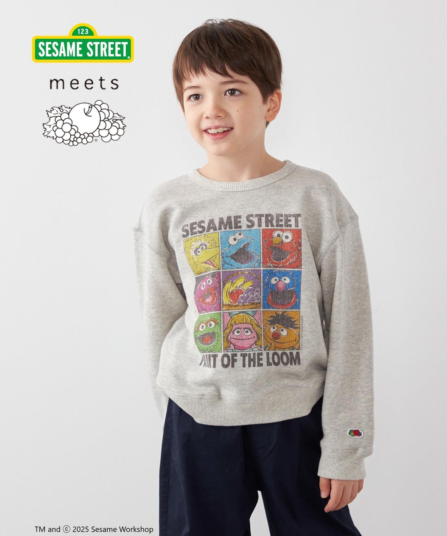 SHIPS any SESAME STREET meets FRUIT OF THE LOOM: ブロック プリント スウェット シップス トップス ..