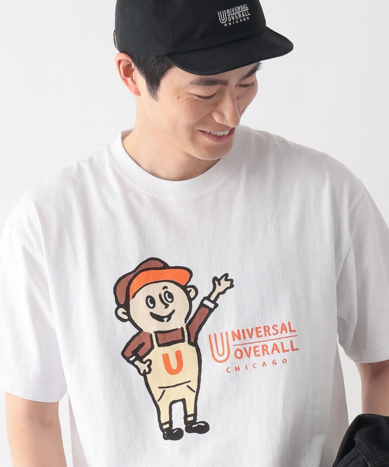 UNIVERSAL OVERALL/Windy Jr. Tシャツ/一部店舗限定/635125 グローバルワーク トップス カットソー・Tシャツ グレー ホワイト