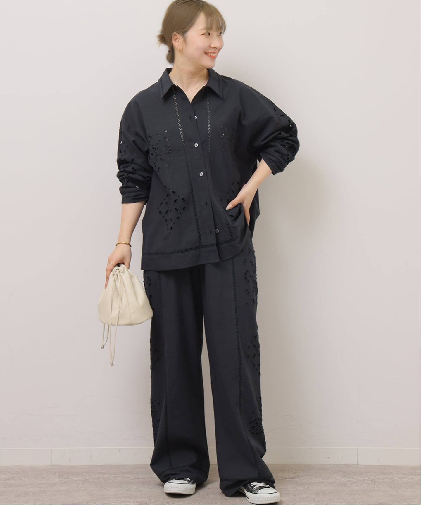 JOURNAL STANDARD relume カットワークエンブロイダリーシャツ ジャーナル スタンダード レリューム トップス シャツ・ブラウス ベージュ ブラック