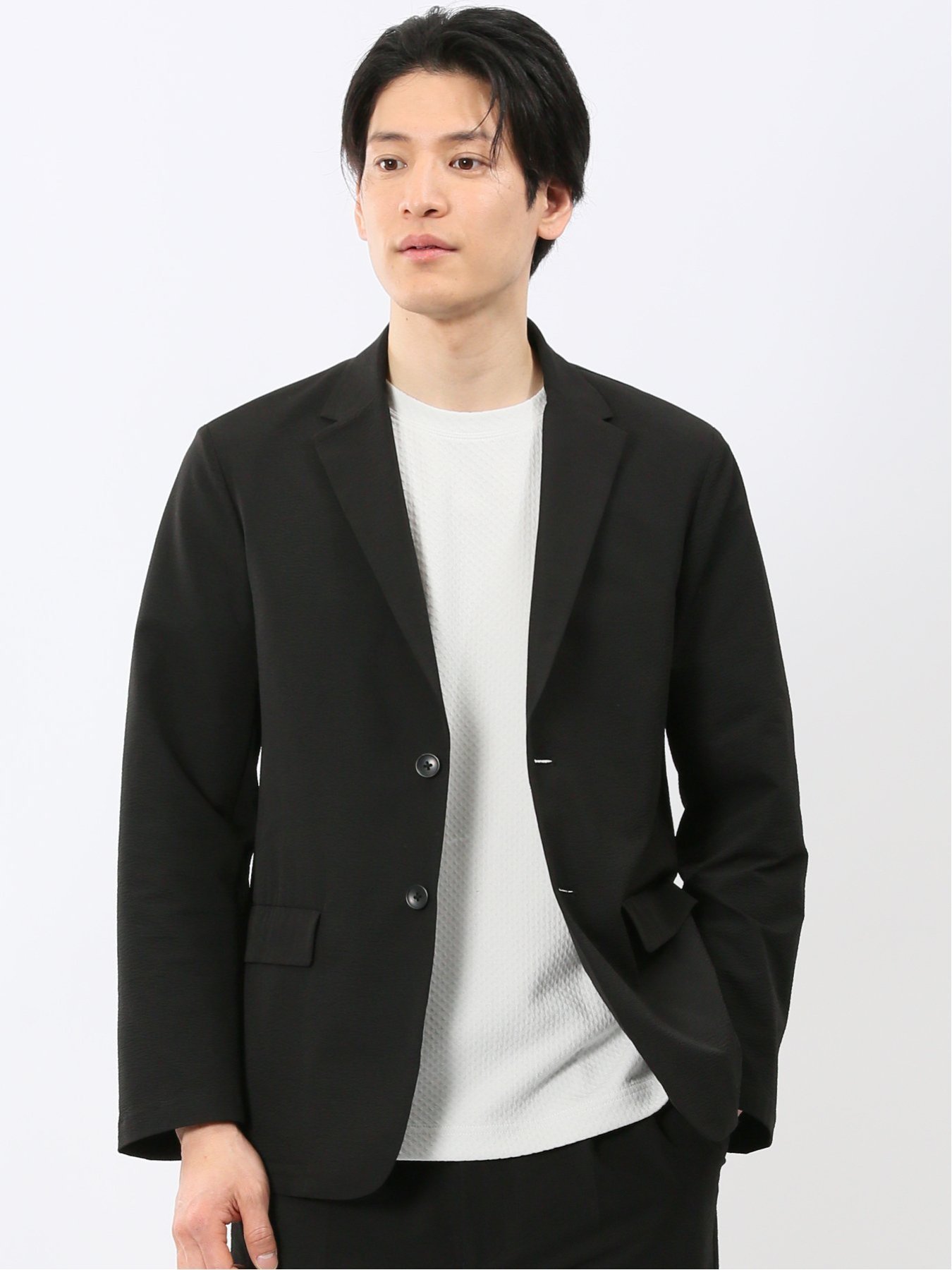 【SALE／10%OFF】TAKA-Q 軽量 ドライ サッカー 2ボタン ジャケット(セットアップ可能) タカキュー ジャケット・アウター その他のジャケット・アウター【送料無料】