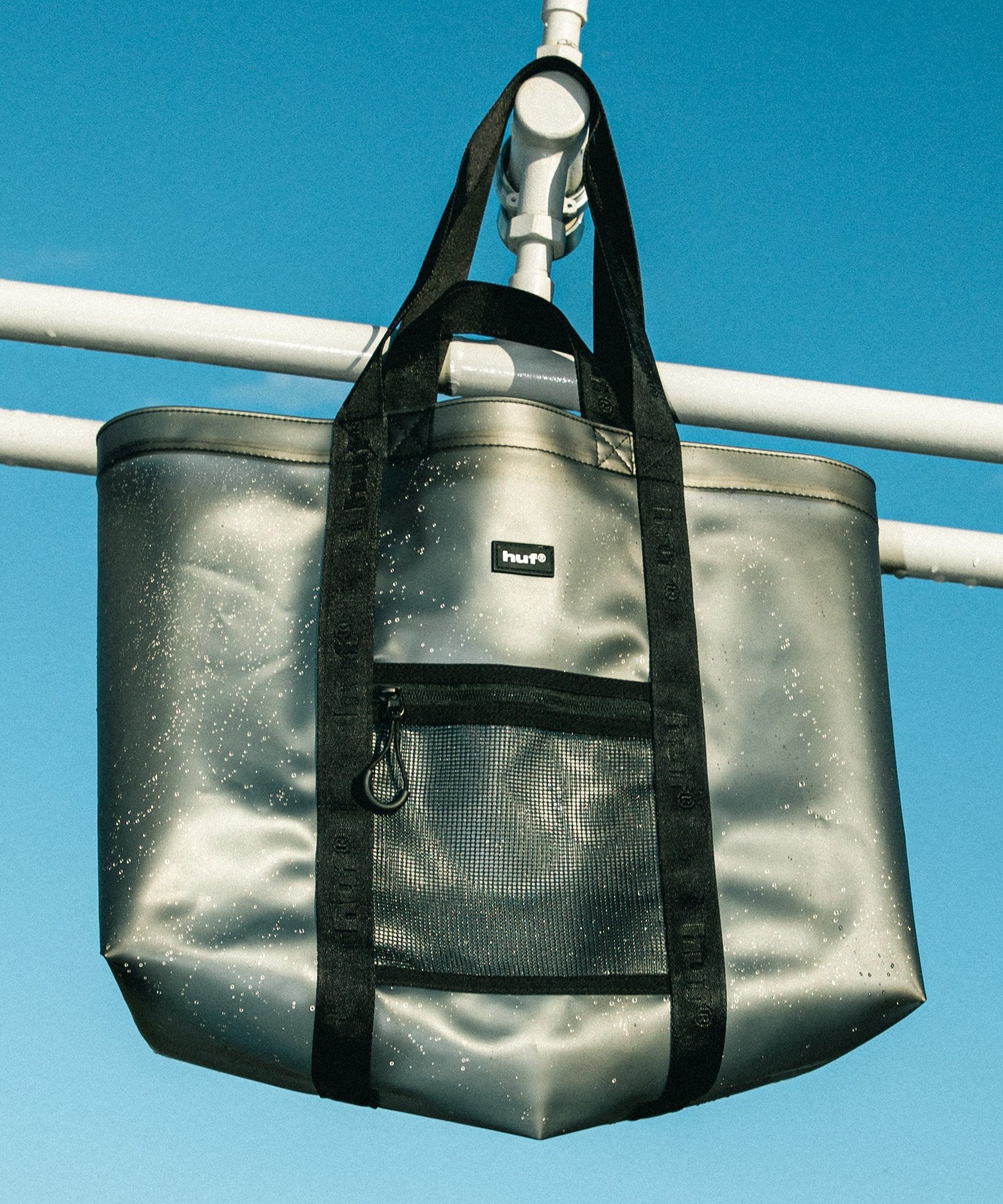 HUF MERCER TRANSPARENT 2WAY TOTE / HUF ハフ バッグ トートバッグ ブラック【送料無料】