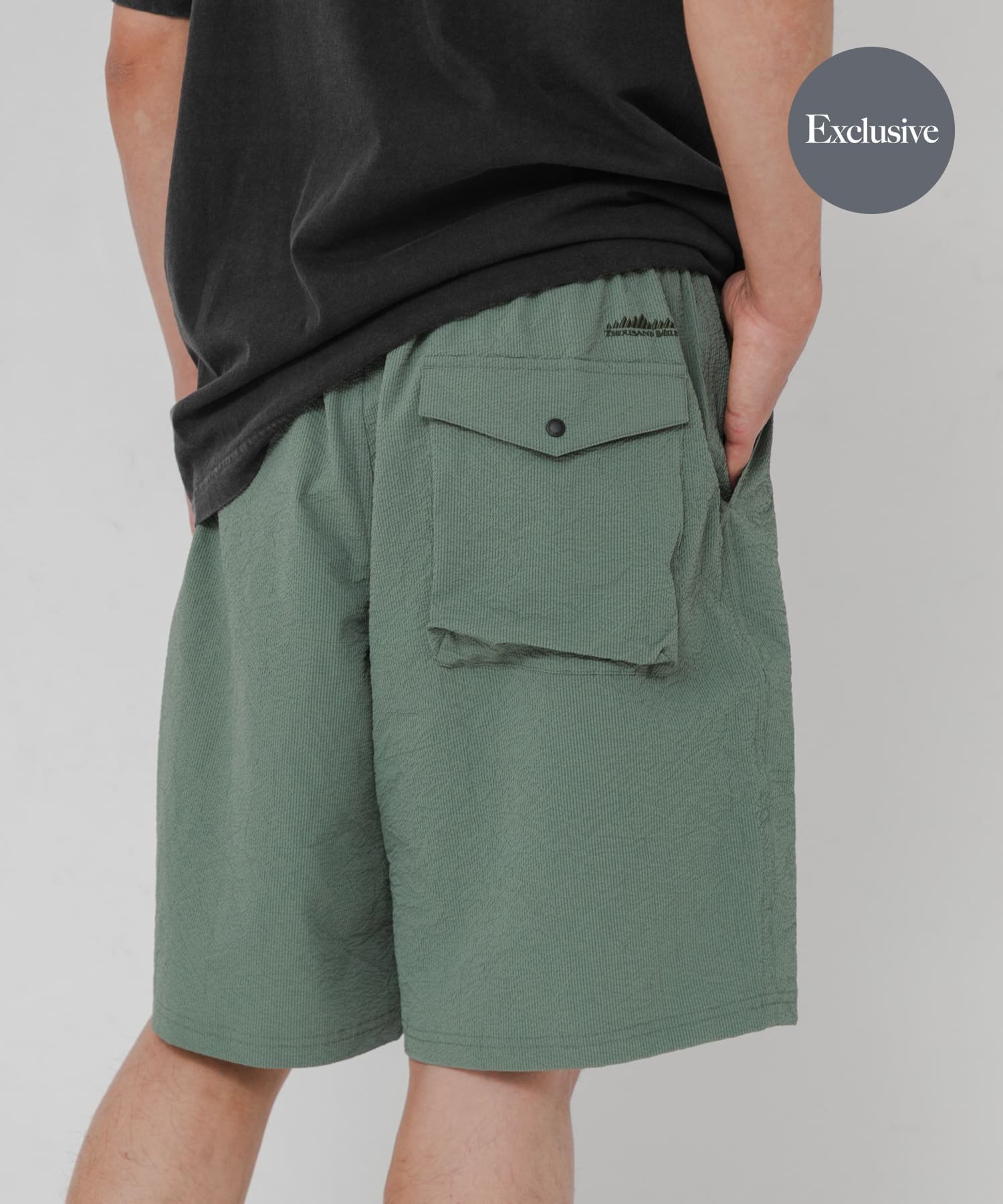 『別注』THOUSAND MILE×URBAN RESEARCH SWIM SHORTS アーバンリサーチ パンツ その他のパンツ ブルー ブラック グレー カーキグリーン