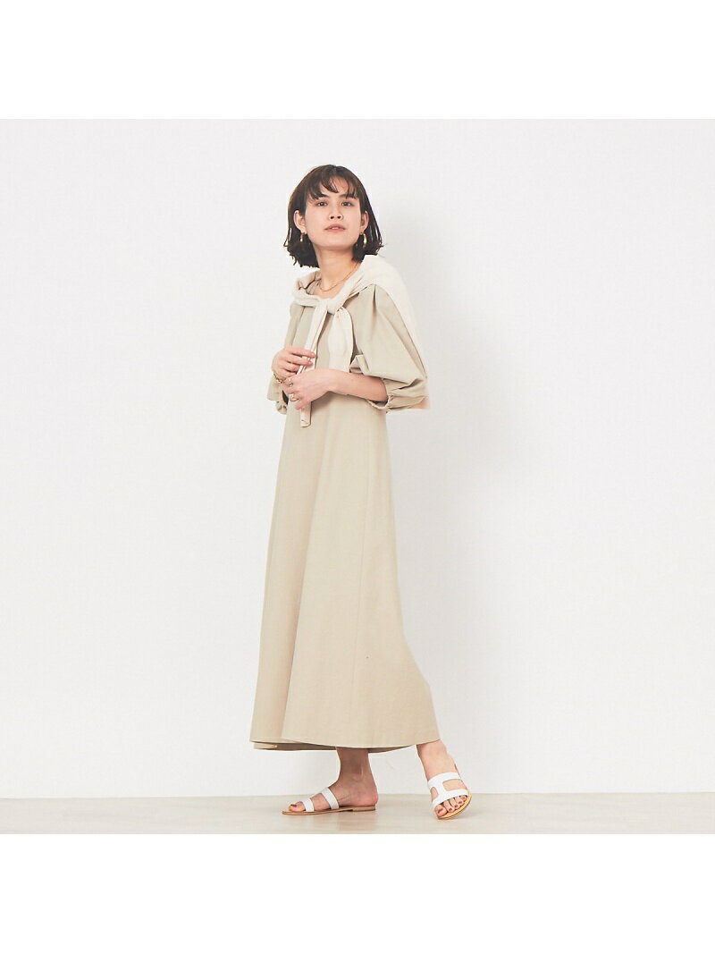 【SALE／30%OFF】Rouge vif la cle ボリュームスリーブシェルタリングワンピース ルージュ・ヴィフ ラクレ ワンピース・ドレス シャツワンピース ベージュ ホワイト ブラック ブルー【送料無料】