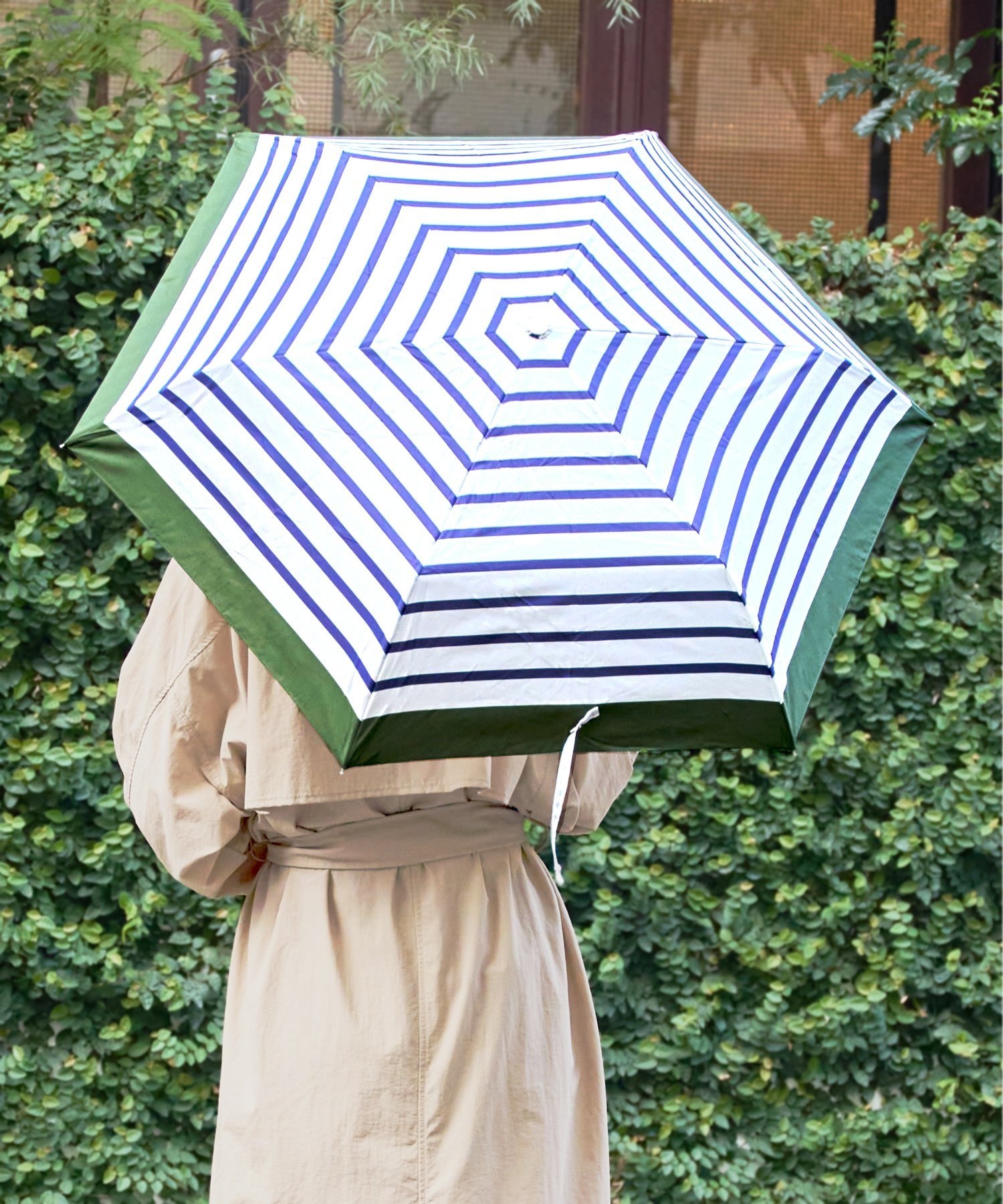 【SALE/14%OFF】because because/ボーダーリムカラー折りたたみ傘 晴雨兼用 傘 通勤 通学 雨の日 UV レイングッズビコーズ 撥水 BE-0191 セットアップセブン ファッション雑貨 折りたたみ傘 グリーン ネイビー ブルー