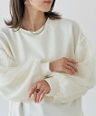 【SALE/23%OFF】mitis オーガンジーボリュームスリーブダンボールプルオーバー リラクロ トップス スウェット・トレーナー ベージュ ブラック ホワ...