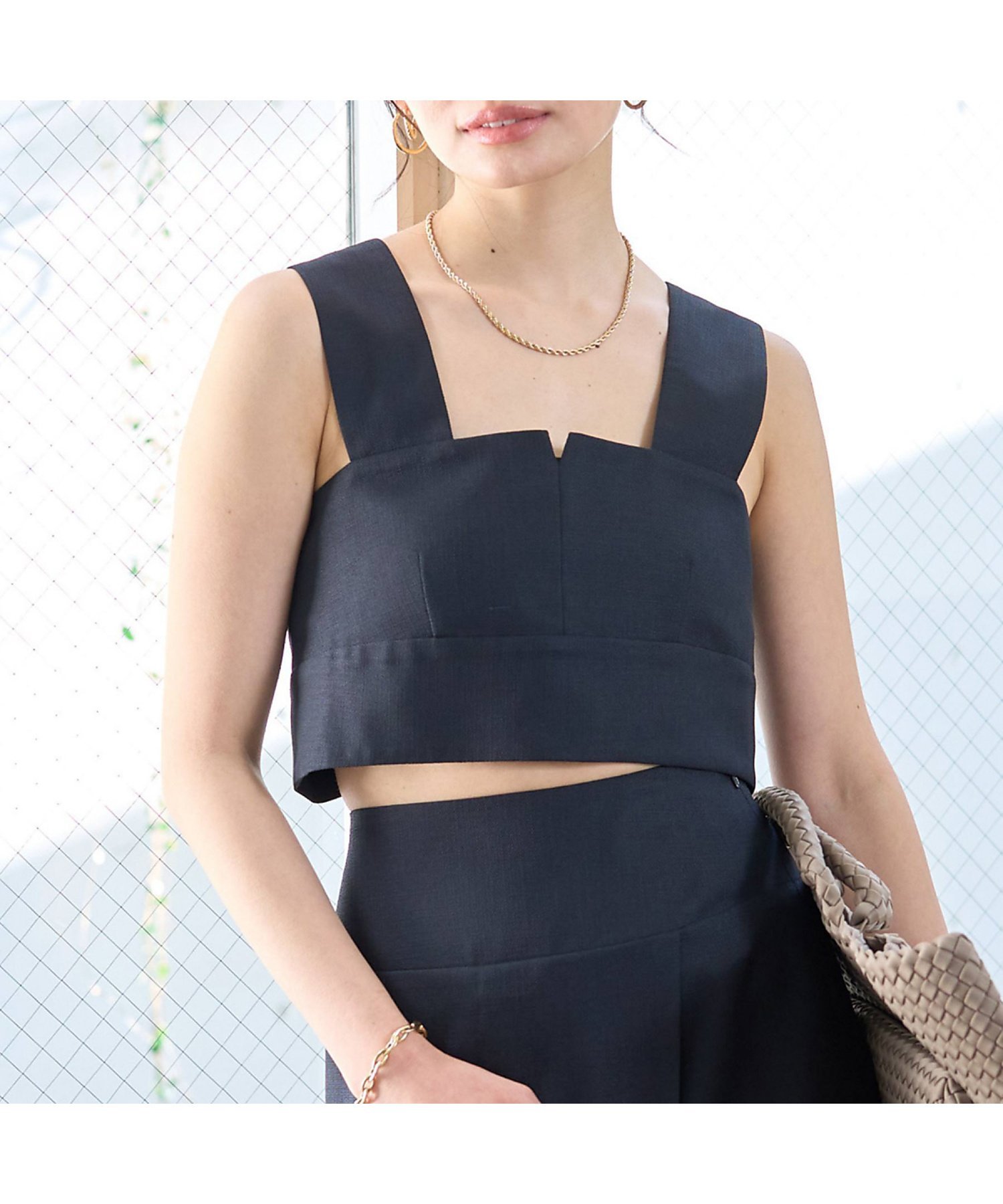 Rouge vif la cle 【セットアップ対応】ビスチェリボンブラウス ルージュ・ヴィフ ラクレ トップス シャツ・ブラウス ブラック ホワイト