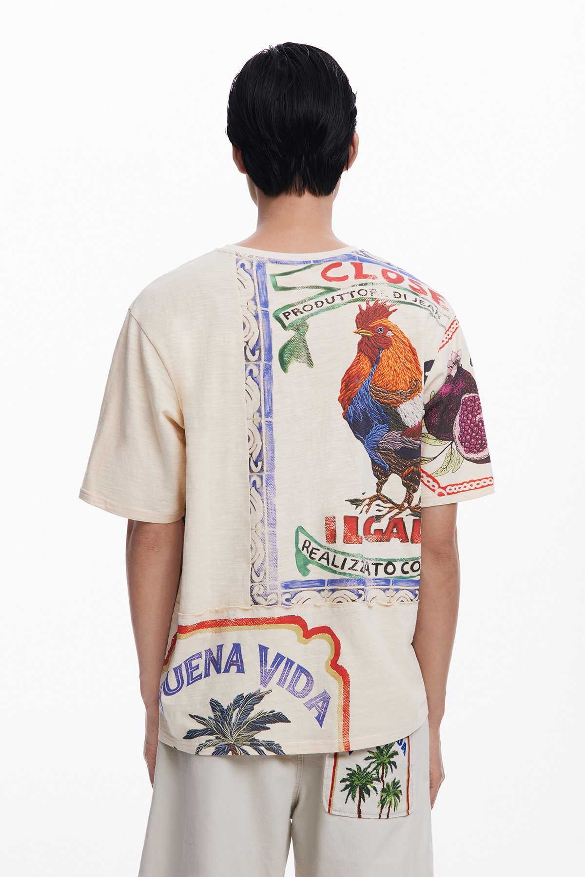 GUSTAVO Tシャツショートスリーブ デシグアル トップス カットソー・Tシャツ ベージュ