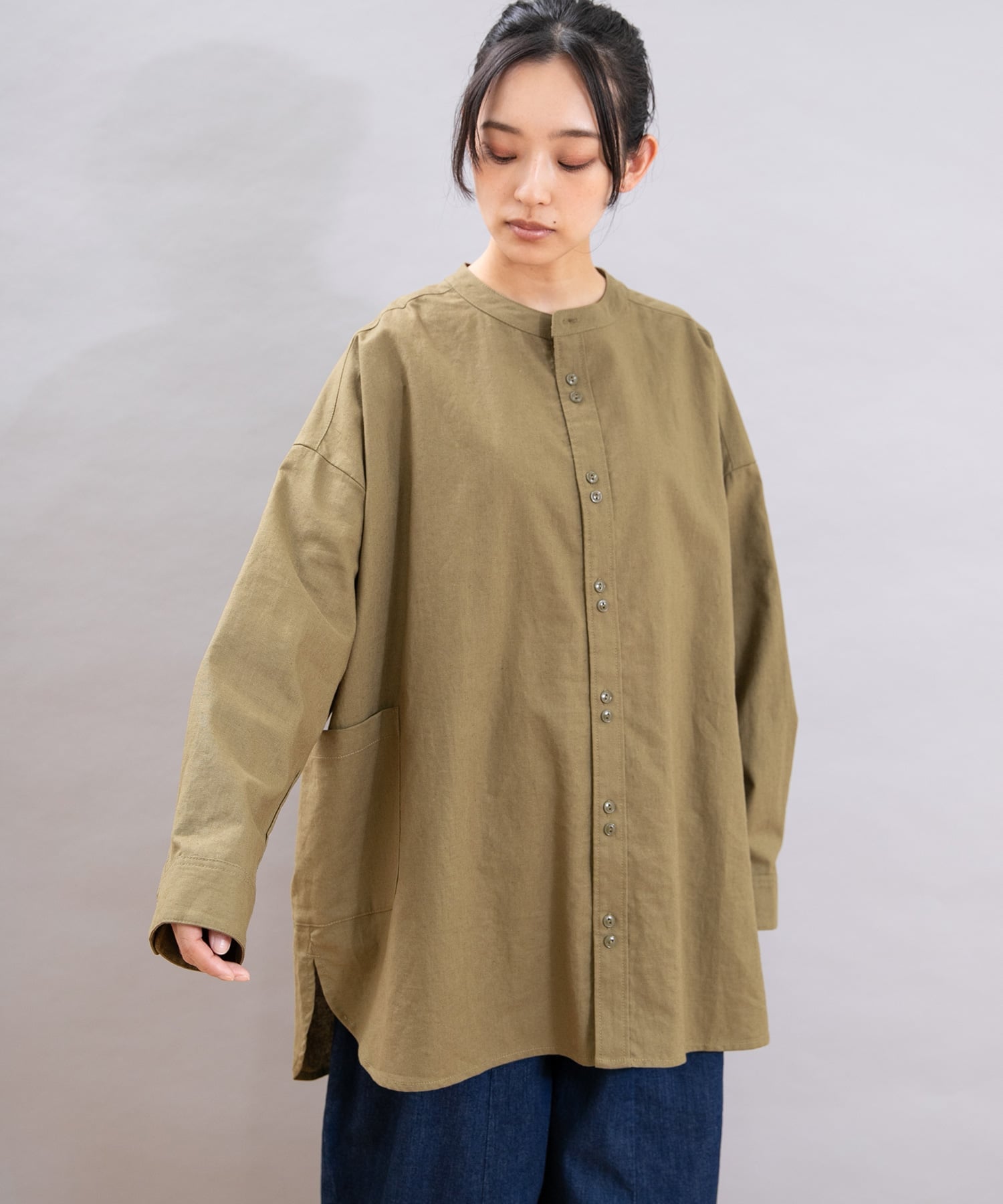 URCH RNA B2903 アトリエチュニックシャツ2 アールエヌエーエヌ トップス シャツ・ブラウス グリーン ブルー ブラウン ホワイト ピンク