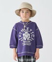 【SALE/60%OFF】MINIMAL 配色ステッチ裏毛プリントPO ナルミヤオンライン トップス スウェット・トレーナー ホワイト パープル グレー