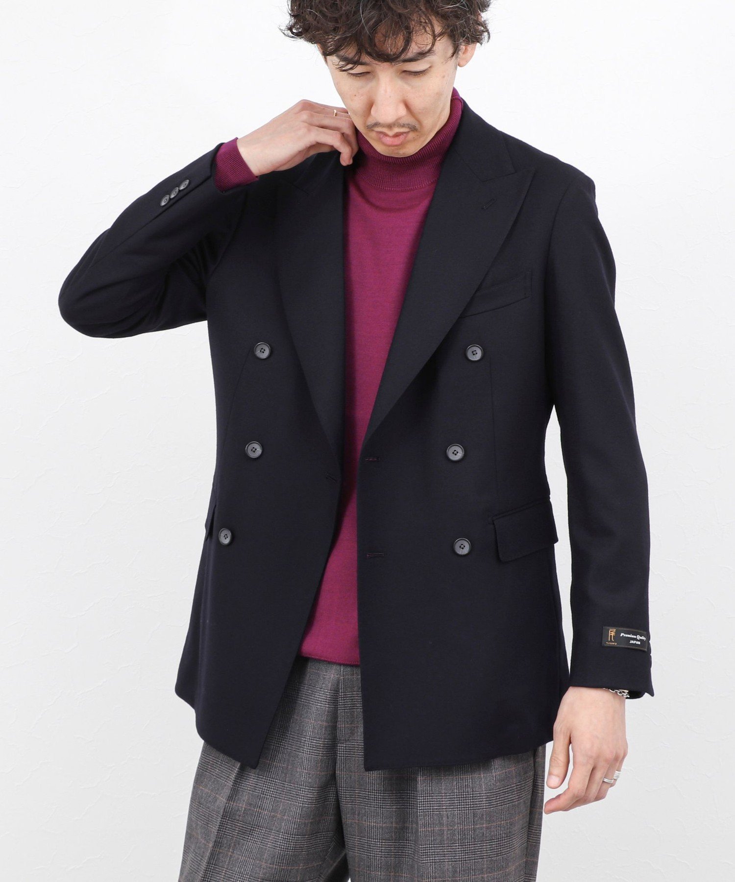 【SALE／45%OFF】NOLLEY'S goodman 《ビジカジ対応》尾州 WOOL W JACKET 25AW ノーリーズ ジャケット・アウター テーラードジャケット・ブレザー ネイビー【送料無料】