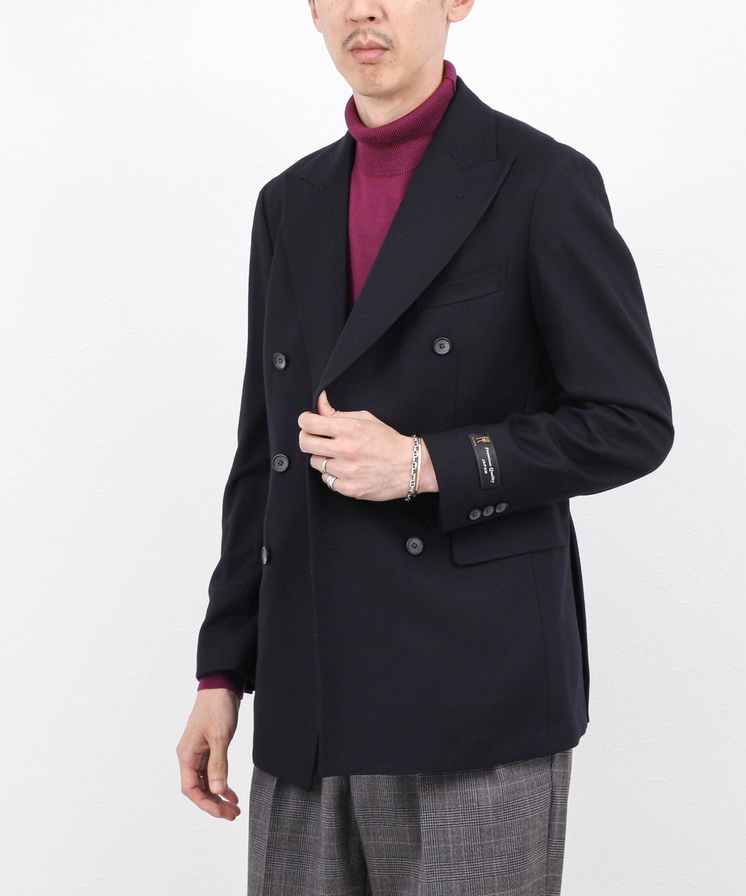 【SALE／45%OFF】NOLLEY'S goodman 《ビジカジ対応》尾州 WOOL W JACKET 25AW ノーリーズ ジャケット・アウター テーラードジャケット・ブレザー ネイビー【送料無料】