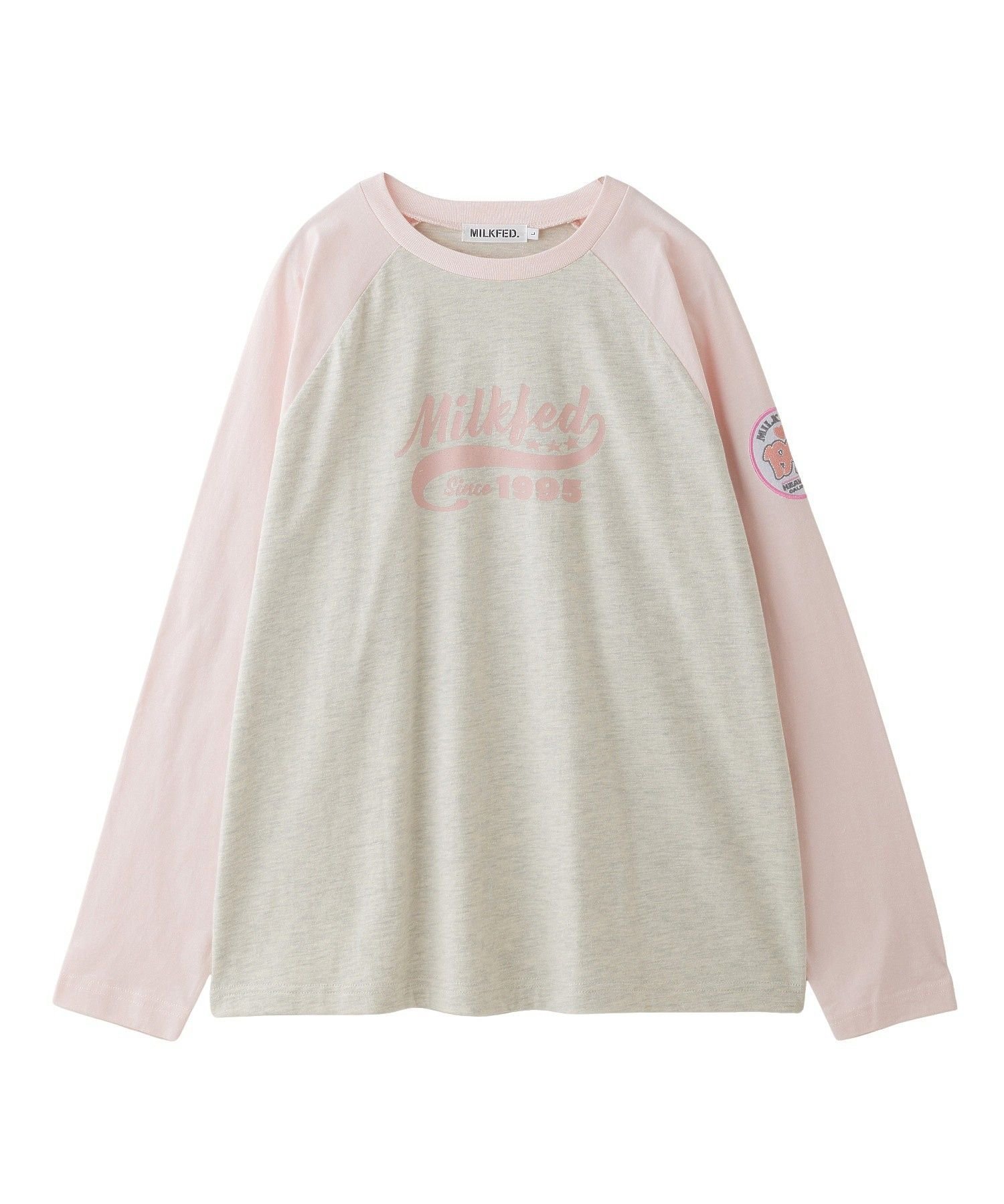 MILKFED. LOGO PATCH B/B TEE ミルクフェド トップス カットソー・Tシャツ ホワイト グレー ブラウン