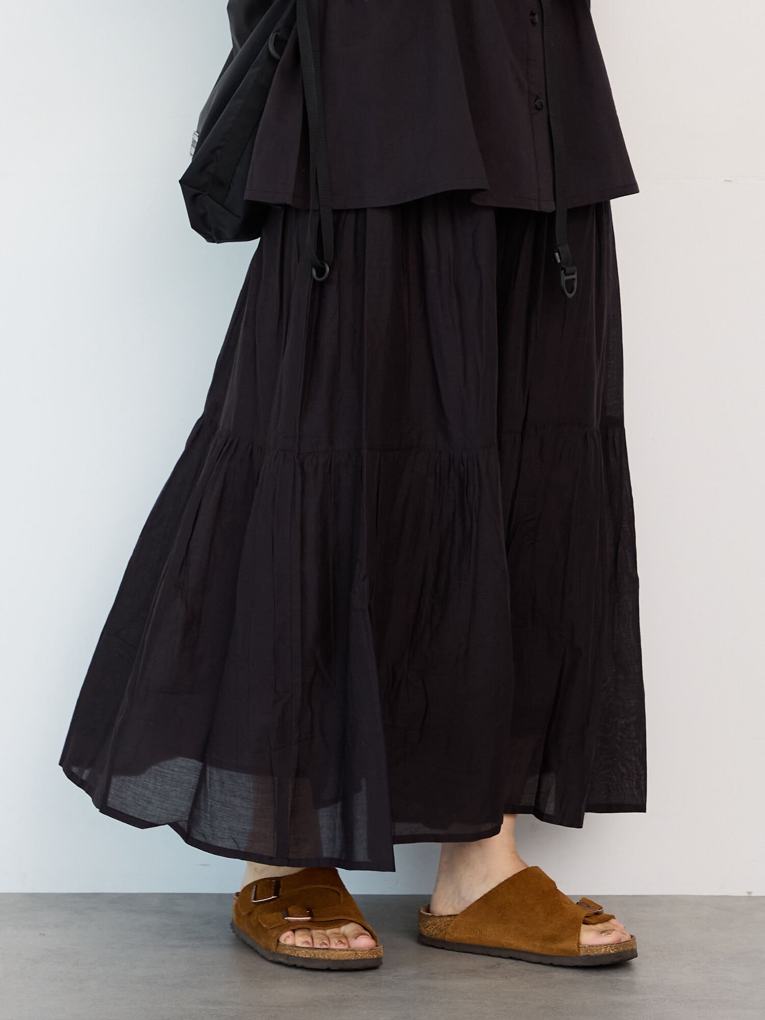 【SALE／56%OFF】Lugnoncure 【INDIA made】無地/柄アソート切替ギャザースカート テチチ スカート そ..