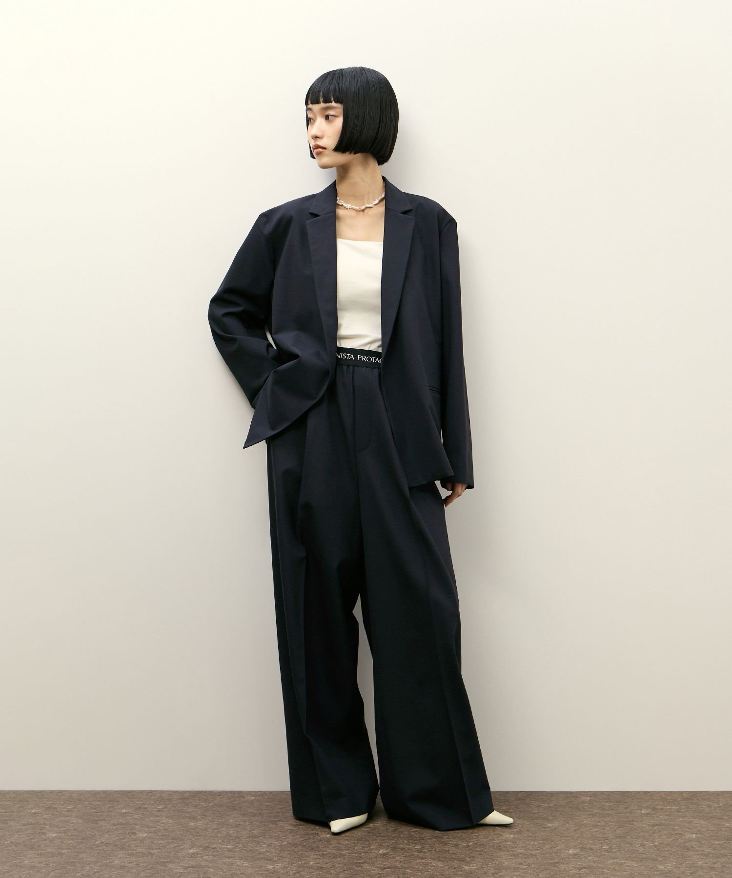 ADAM ET ROPE' FEMME 【PROTAGONISTA for ADAM ET ROPE'】別注2wayストレッチ Washable Pants アダムエロペ パンツ スラックス・ドレスパンツ グレー ネイビー【送料無料】