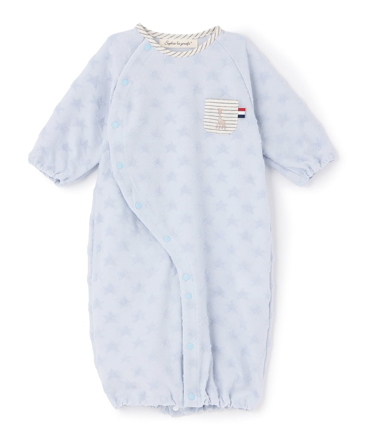 Sophie la girafe スタージャカード2WAYオール【日本製】 ナルミヤオンライン マタニティウェア・ベビー用品 ロンパース・カバーオール ホワイト ブルー【送料無料】（楽天・Rakuten Fashion）