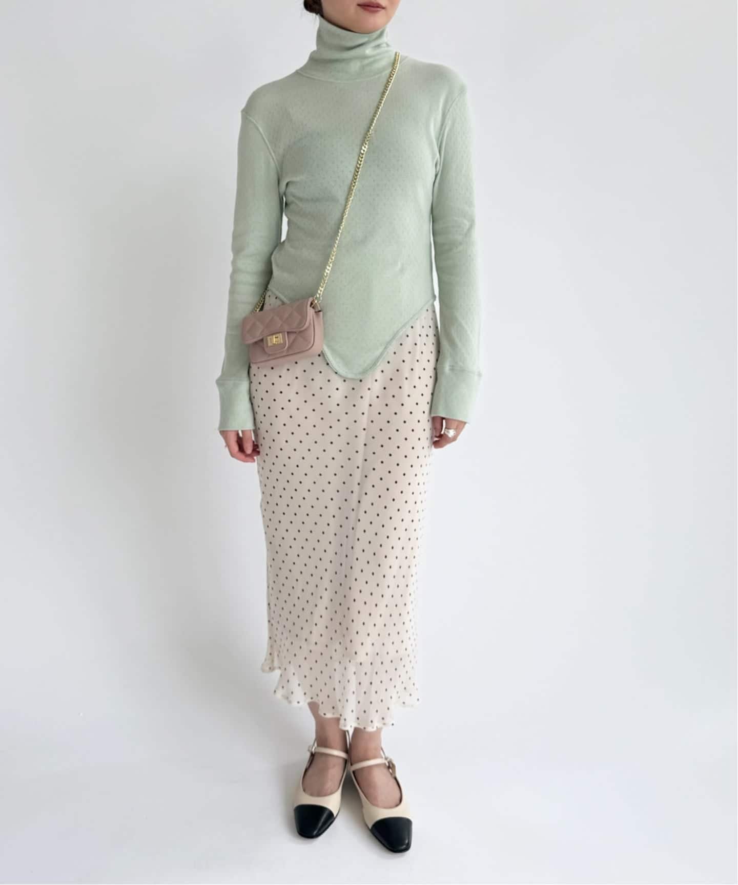 EDIT.FOR LULU 【PAN for LULU】EYELET MESH LACE TURTLE エディット フォー ルル トップス カットソー・Tシャツ グリーン【送料無料】